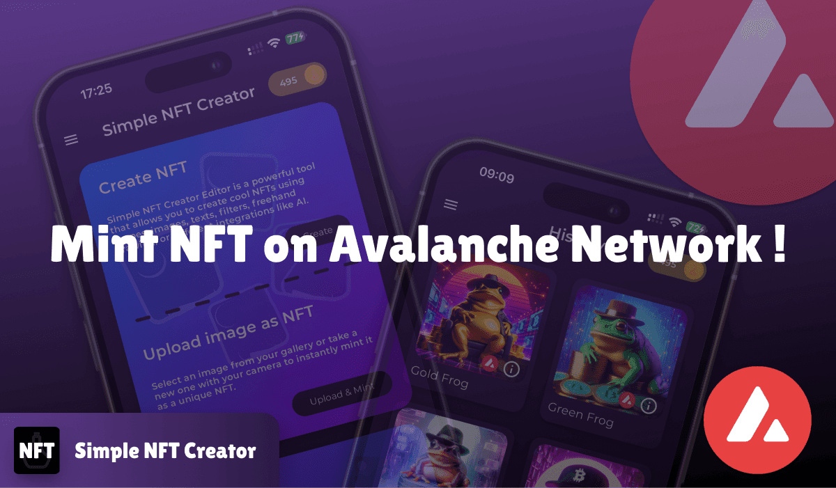 Mint NFT on Avalanche Network using Simple NFT Creator.